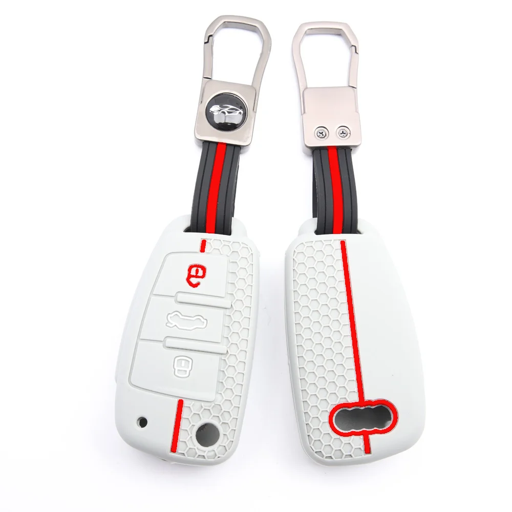 Protective Key Cover With Keychain For Audi A3 A4 A5 A6 Q5 Q7 A1 A8 Q3 TT Slim Fit Lightweight Drop Resistant Non Slip Stylish