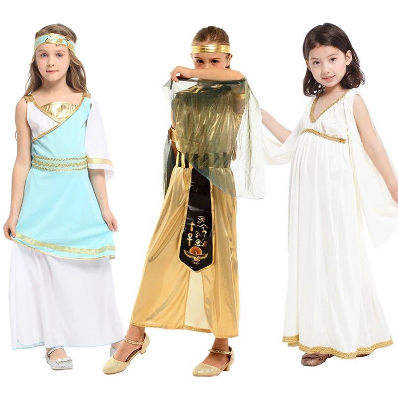 Disfraz de Cleopatra, Princesa de la Antigua Noblesa Árabe, para Niñas, Estilo Sari de India y Egipto ‌ Ghagra Choli, Vestido de Danza Infantil, Hadas, Película, Árabe