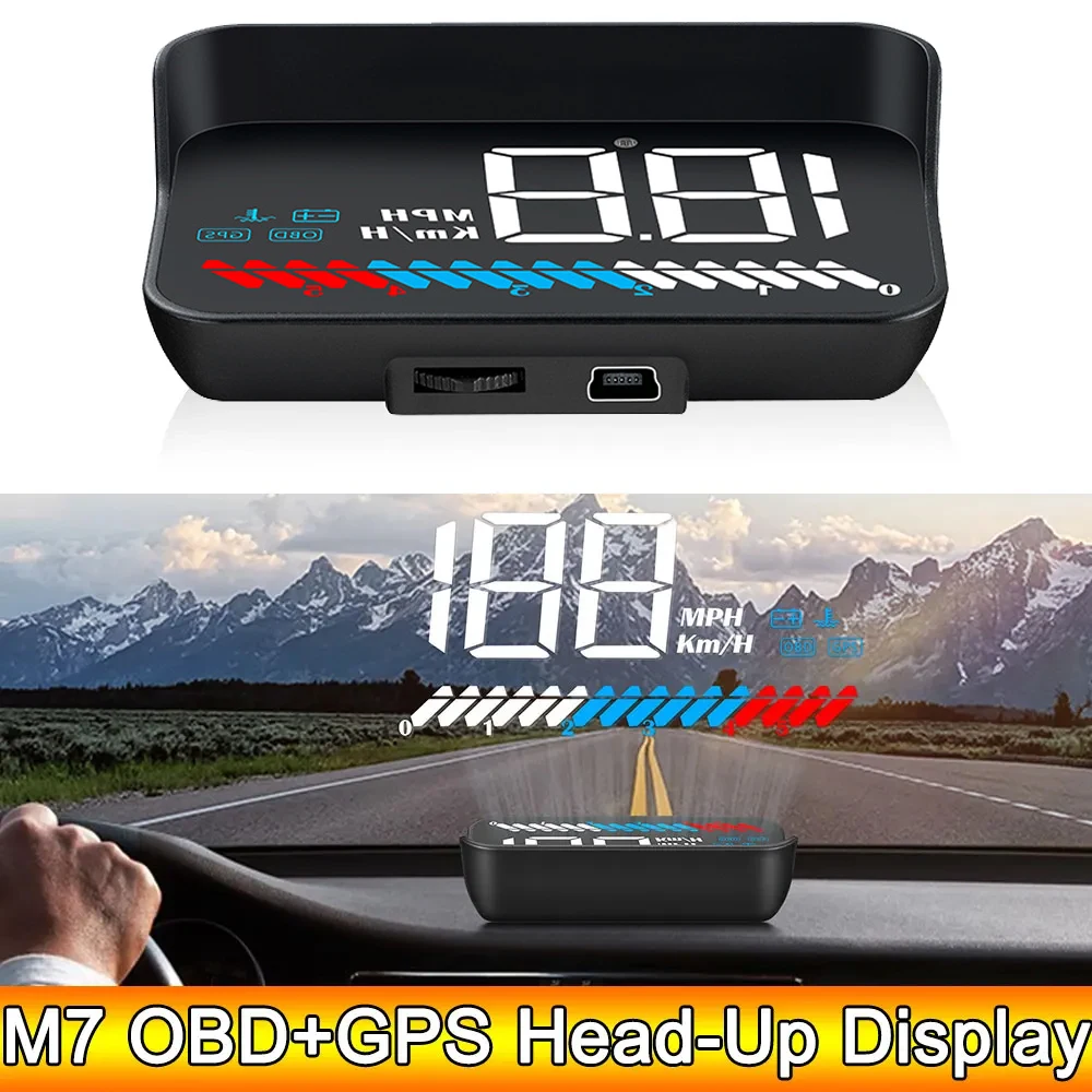

Head Up Display OBD GPS HUD Universal Car GPS Speedometer Voltage Windshield Projector Overspeed Warning On-board Computer