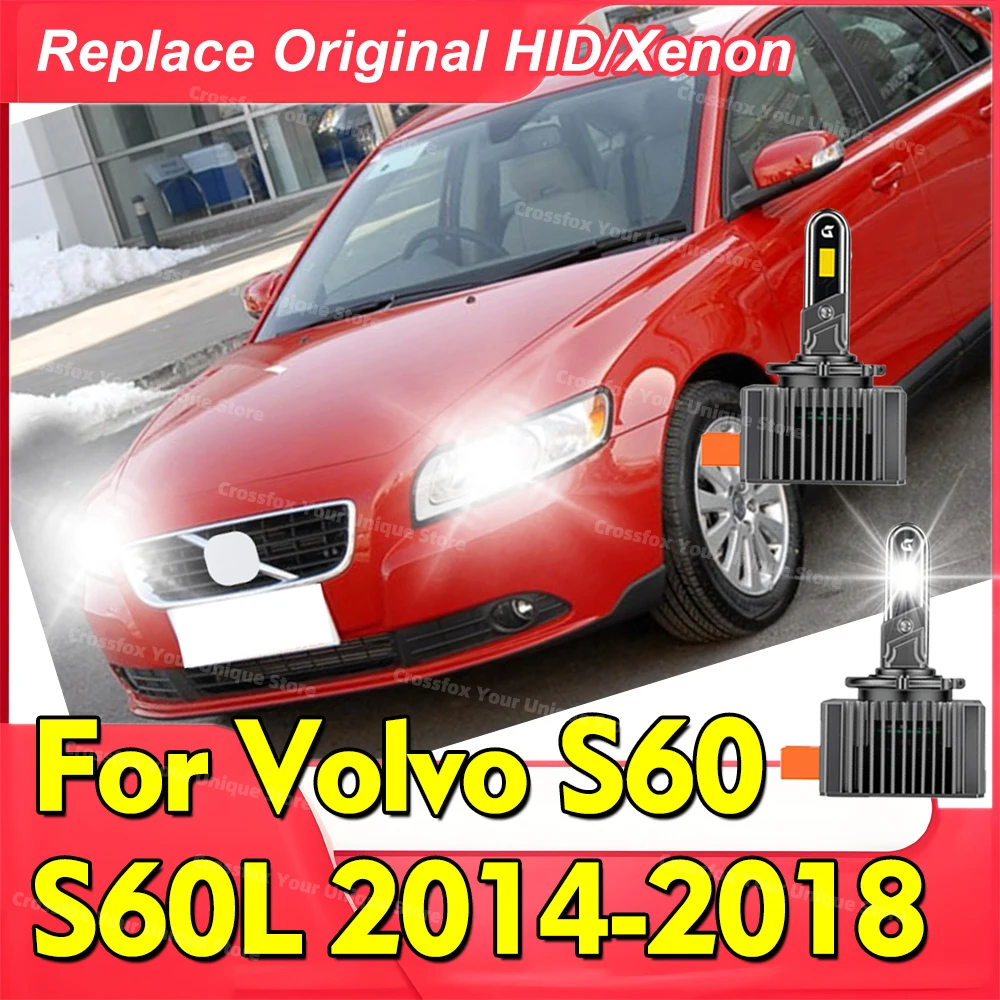 2x Bombillas LED para Faros Delanteros D3S D3R de Alto Lumen 50000LM para Volvo S60 S60L 2014 2015 2016 2017 2018 Reemplazo de HID Original