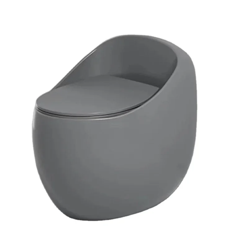 Bathroom ceramic egg-shaped gray toilet small apartment bathroom