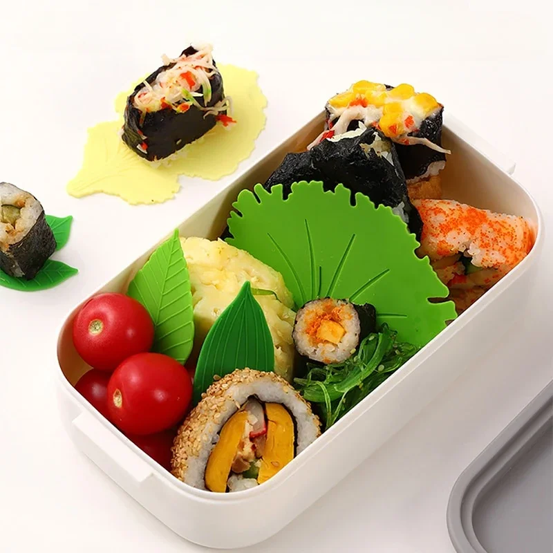 1Set Sushi Rijstbal Mat Siliconen Lunchverdeler Bladvorm Doos Lunch Accent Decoratie Sushi Decoratie
