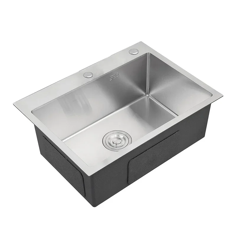 

Stainless steel kitchen household large single tank, thickened dishwashing basin under the counter, washing vegetables