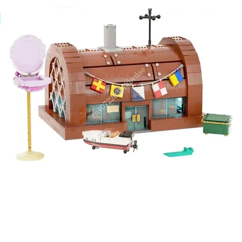 3458PCS Krusty Krab MOC Puzzle Creative Holiday StreetView Architecture Birthdayal Assembly Christmas Gift for Adults Ages