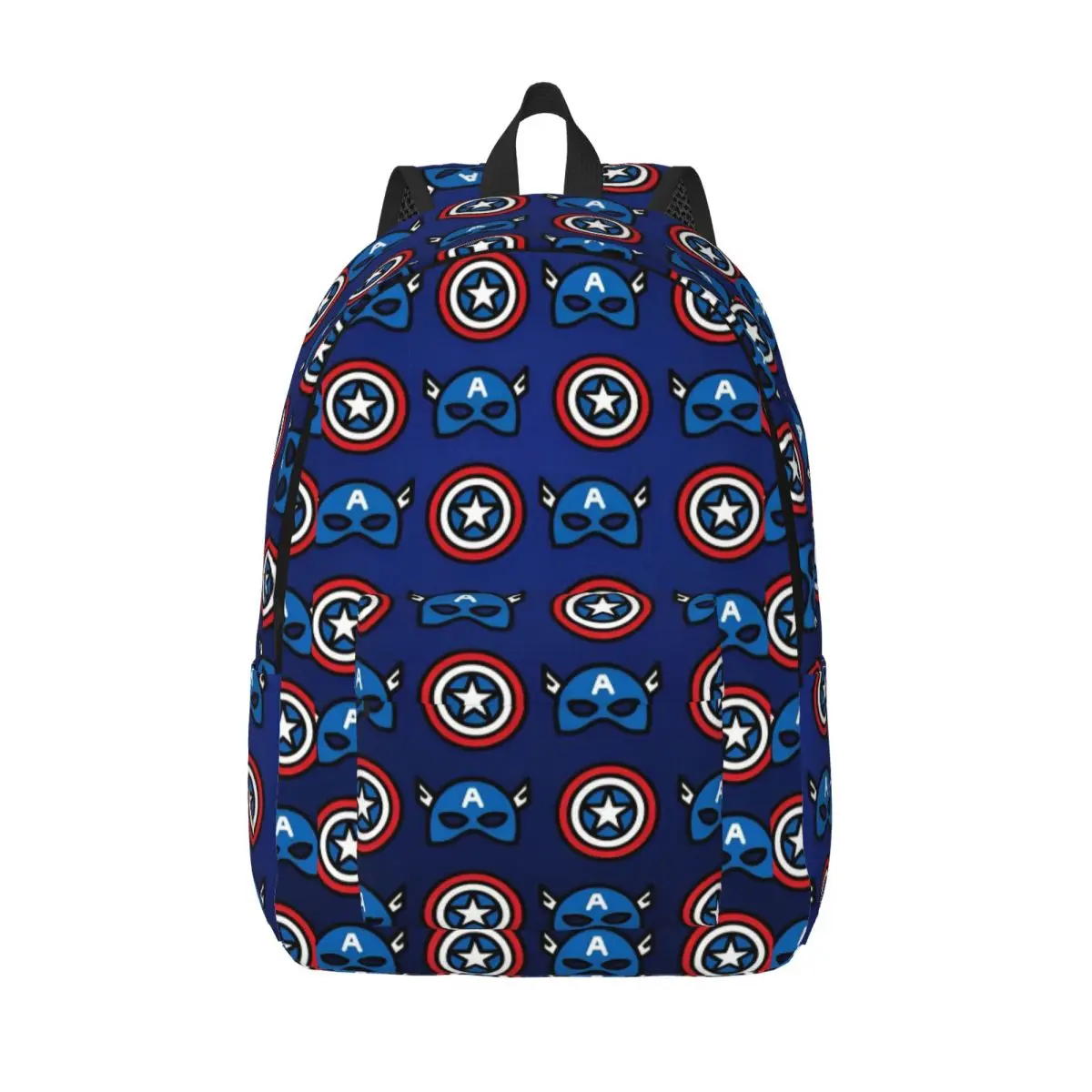 Ransel Logo Captain America Ransel Kasual Tas Sekolah Menengah Tahan Lama Harian Pria Wanita Ransel Desain