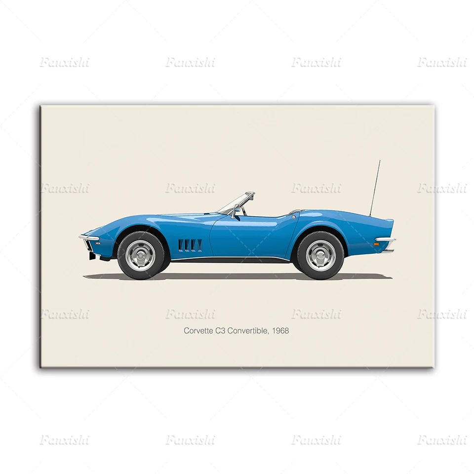 Chevrolet Corvette Car Vintage Posters Wall Art Prints Hd Modular Pictures Home Decor Canvas Painting Kid Bedroom Living Room