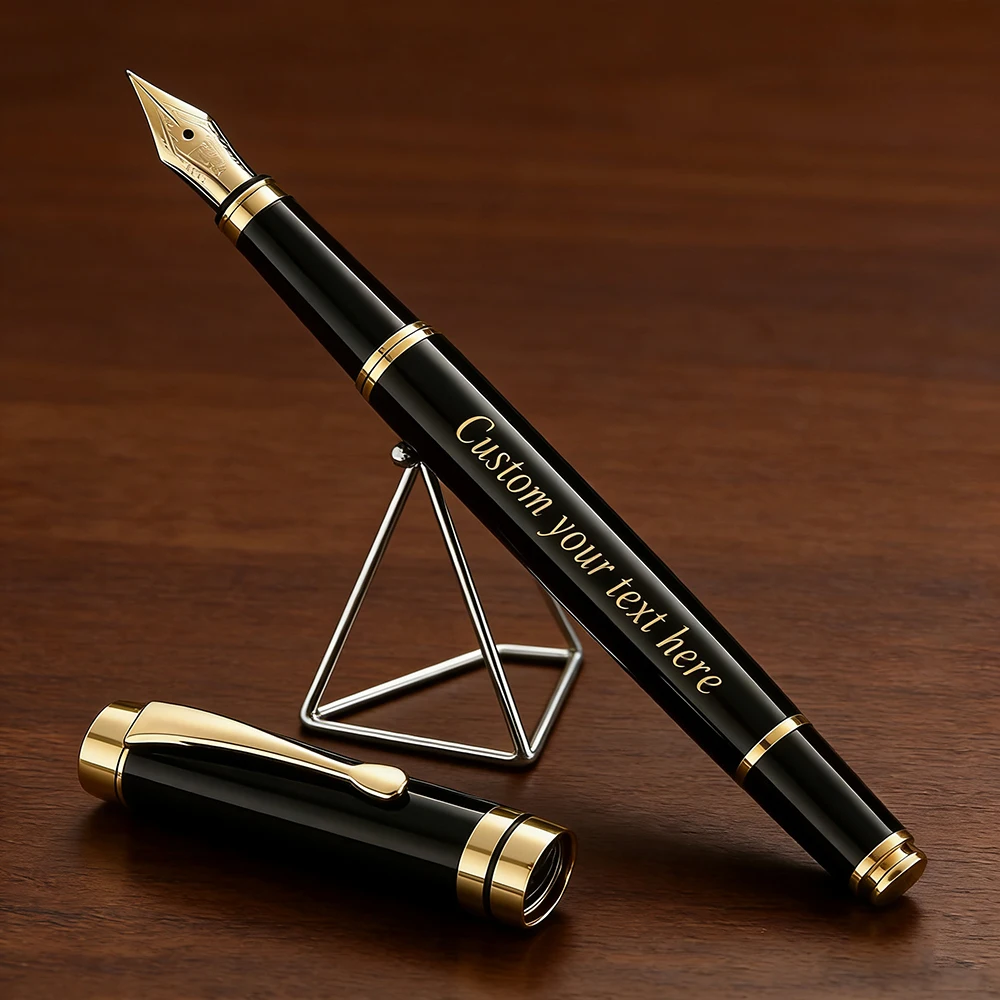 

Custom Personalized Fountain Pen Engraving Golden Text Gift School Supplies Stationery Men Luxury High Quality Writing Office