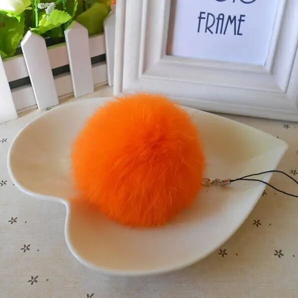 Pom Keychain Real Rabbit Fur Ball Key Chains Keyring Porte Clef Llaveros For Bag Charm Navidad Regalos