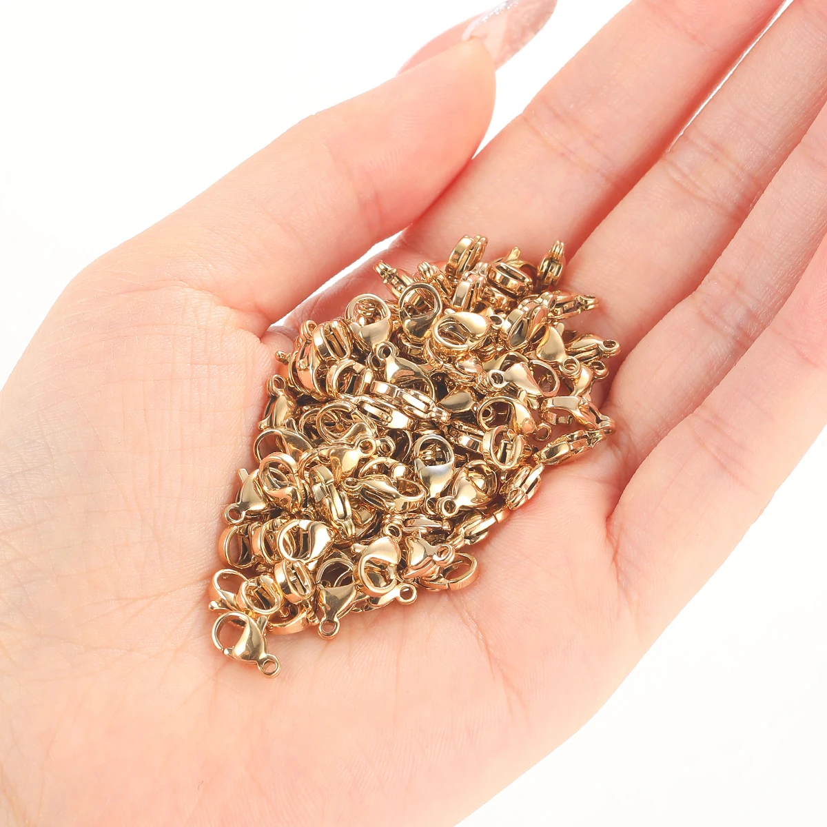 10Pcs/lot 304 Eco-Friendly Stainless Steel Lobster Clasp-Steel Charm Connector For DIY Dangle Necklace Jewelry Making Accessory