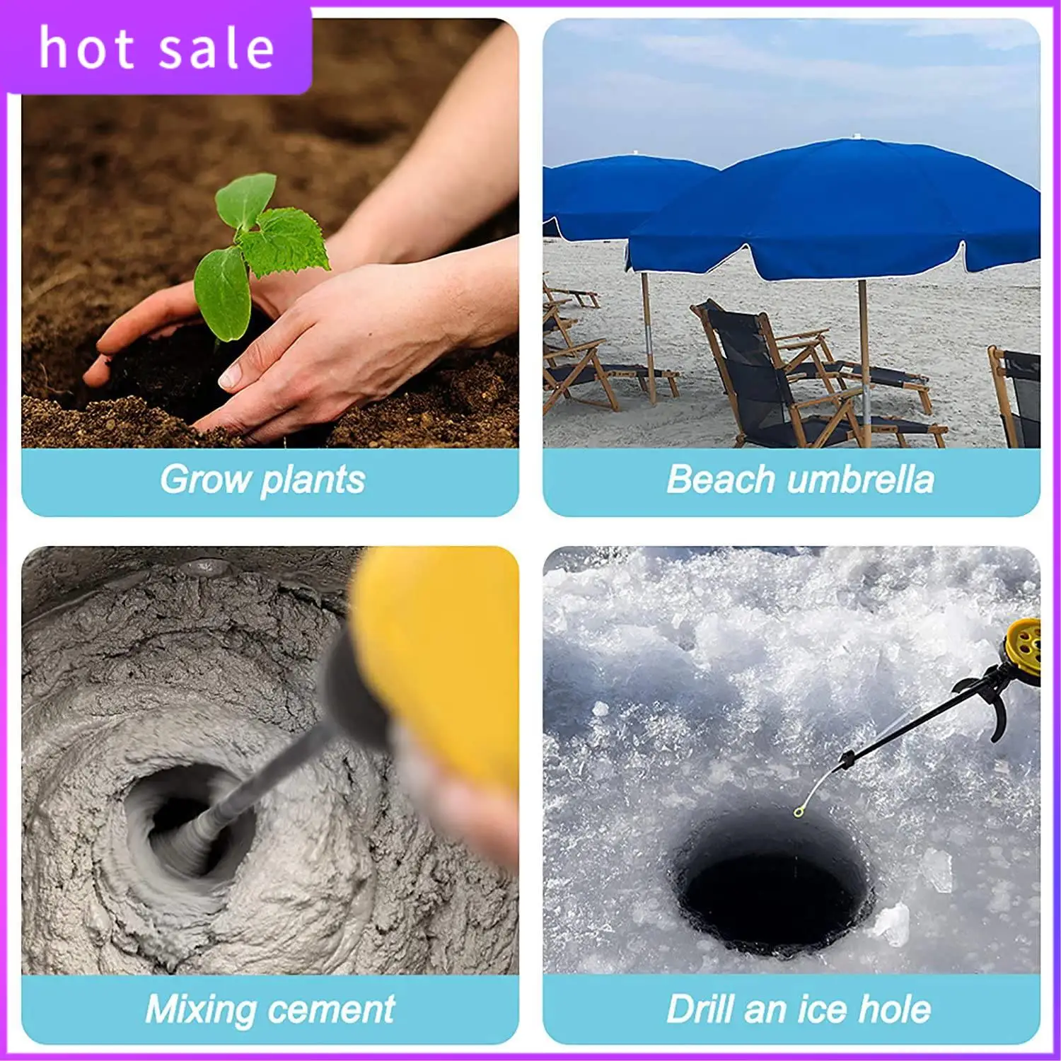 

COFA-3X12inch Garden Auger Drill Bit For Planting Solid Shaft Triple-Cornered Bit 3/8Inch Hex Drive Drill