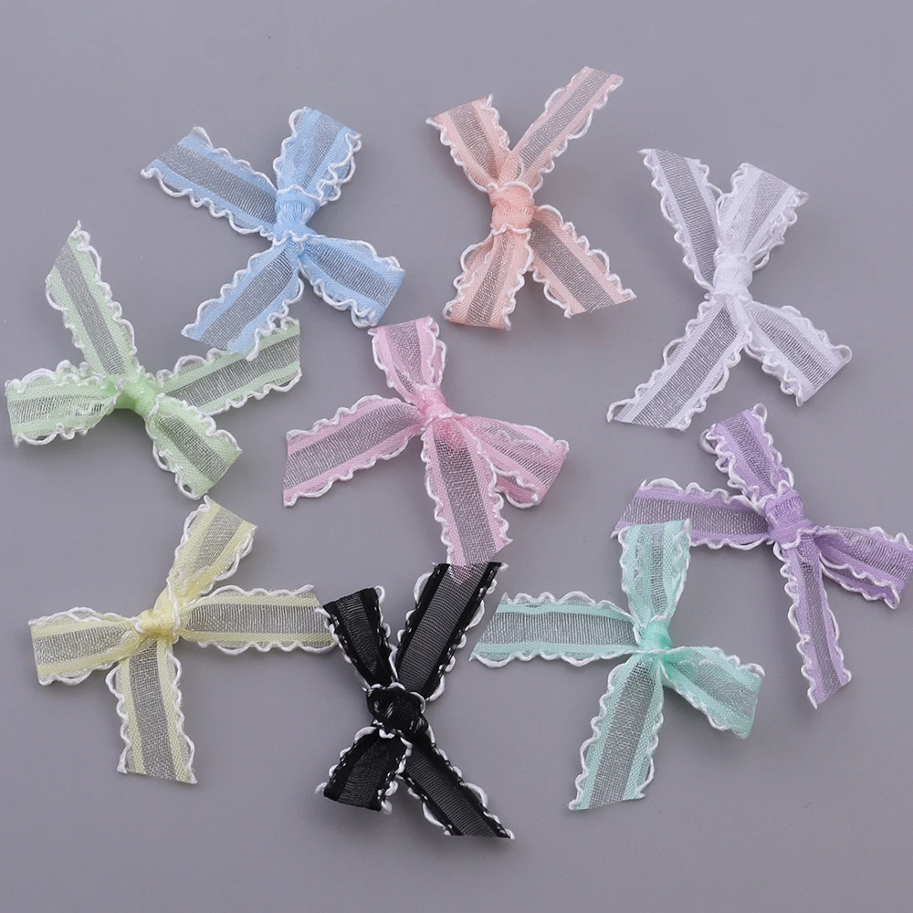 20 Stück bunte Schleifen aus Gaze, kleine Spitzen-Satinband-Schleifen zum Basteln, für Partydekoration, Haarschmuck für Mädchen und Kinder, Zubehör zur Herstellung von Schmuck. – Detail 5