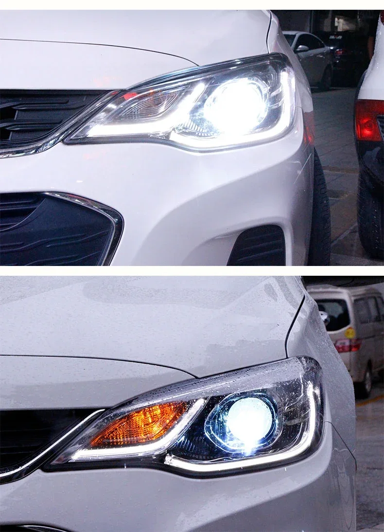 Pair of Car Headlight assembly For Chevrolet Cavalier Onix 2016-19 Xenon DRL daytime running light turn signal head lamp