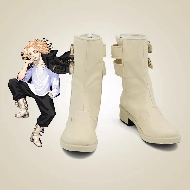 

Tokyo Revengers Manjiro Sano Cosplay Shoes Costume Boots Faux Leather Boots