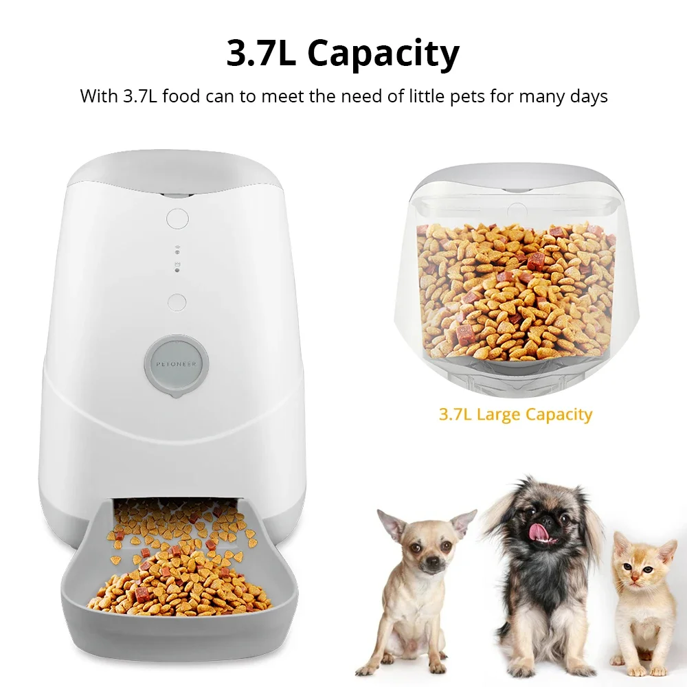 Zemismart Wifi Connect Tuya APP Timer Remote Operate Auto Dog Cat Feeder Smart 3.7L Pet Feeder smart Pet Automatic Feeder Wifi