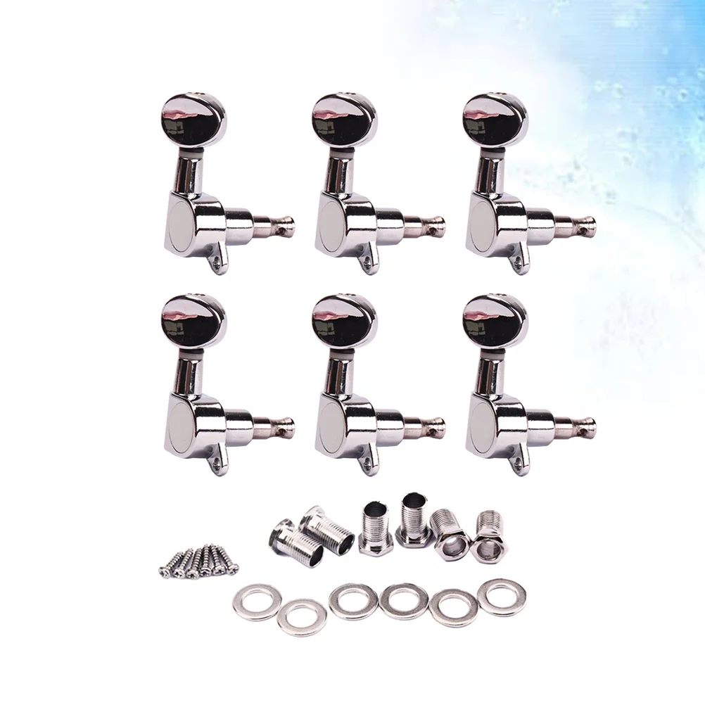 

Electric Guitar Tuning Pegs Silver 6R Machine Heads For Replacement Guitar Tuning Keys Instrument Parts