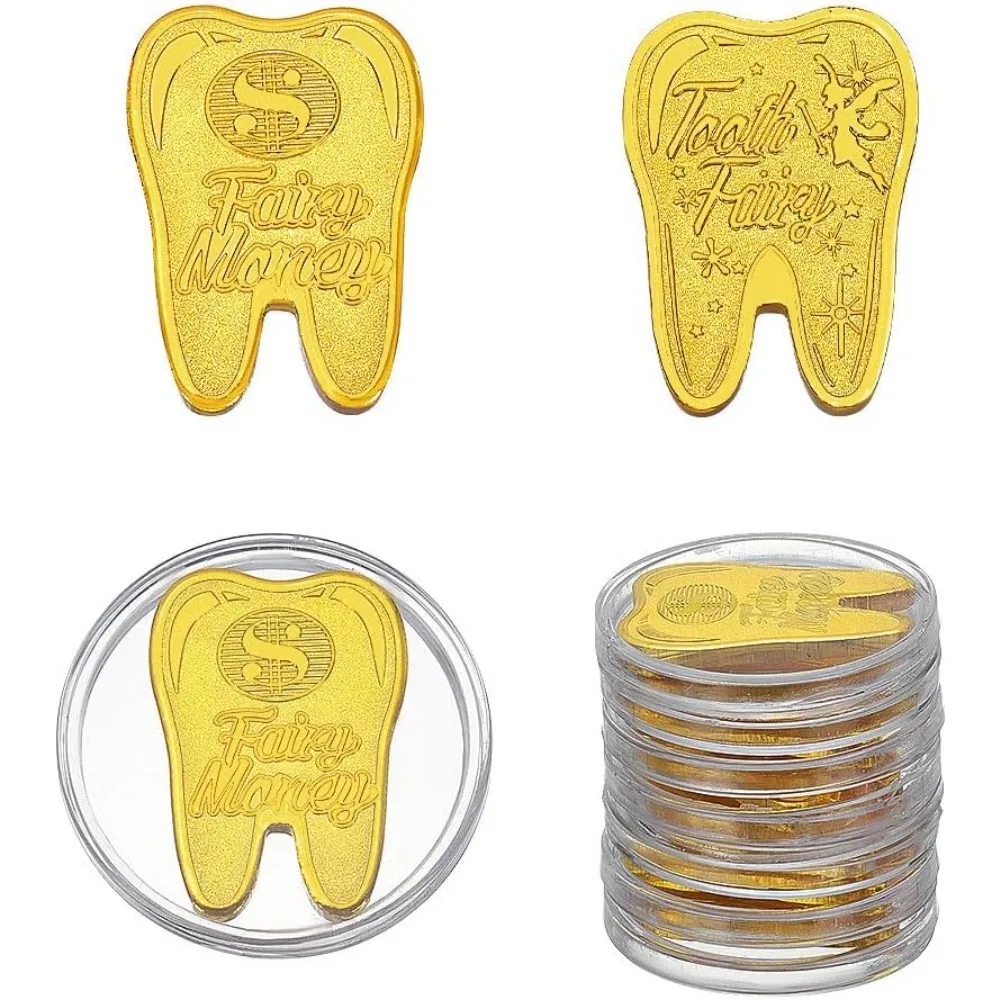 

10 шт. монеты зубной феи, памятные монеты «Потерянные зубы», металлическая монета зубной феи, памятная монета