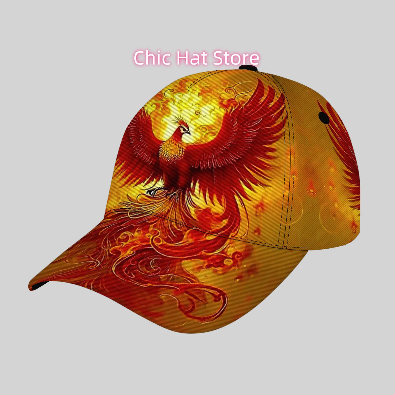 Trendy And Lightweight Cap, a Unisex Stylish Hip-Hop Baseball Hat, Perfect for Gifts , Phoenix Rising from the Ashes Pattern