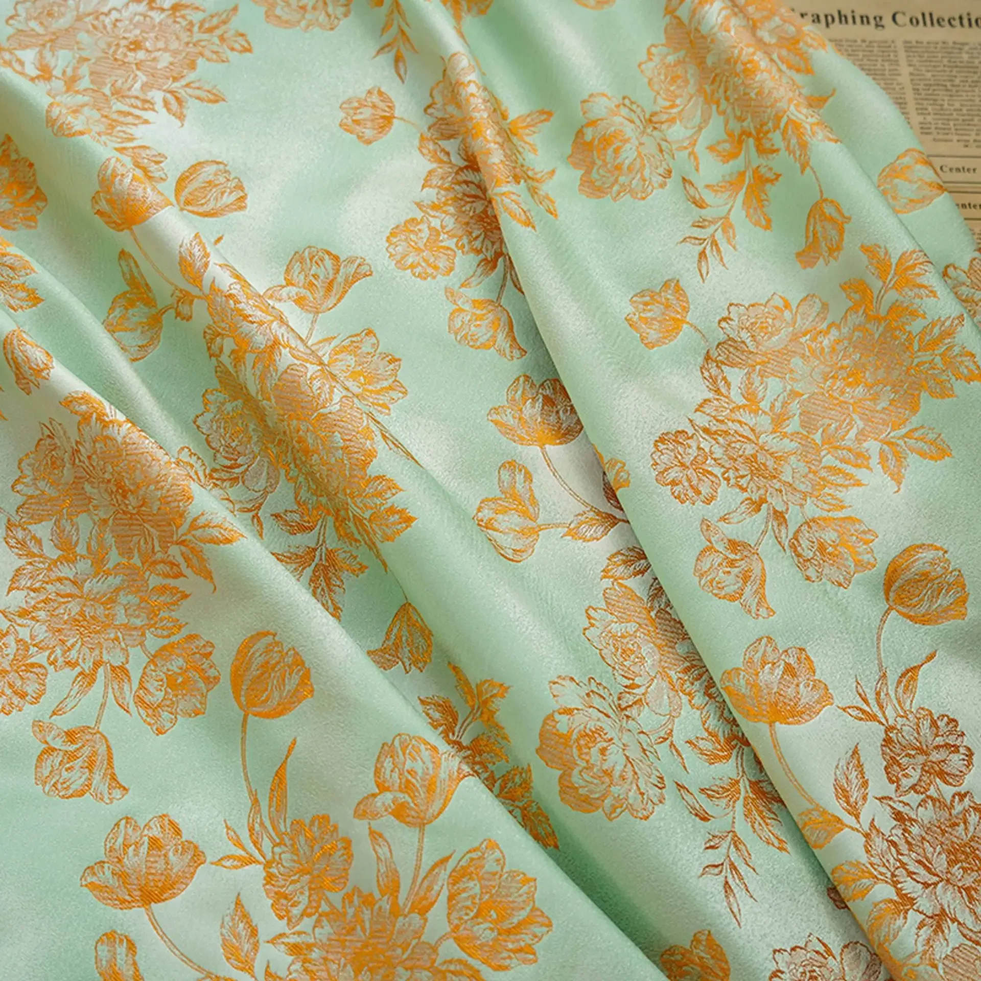 1 Meter Small Fresh Floating Flower Jacquard Fabric Fashion Women's Dress Skirt Luggage Bag Decorative Sewing Fabric