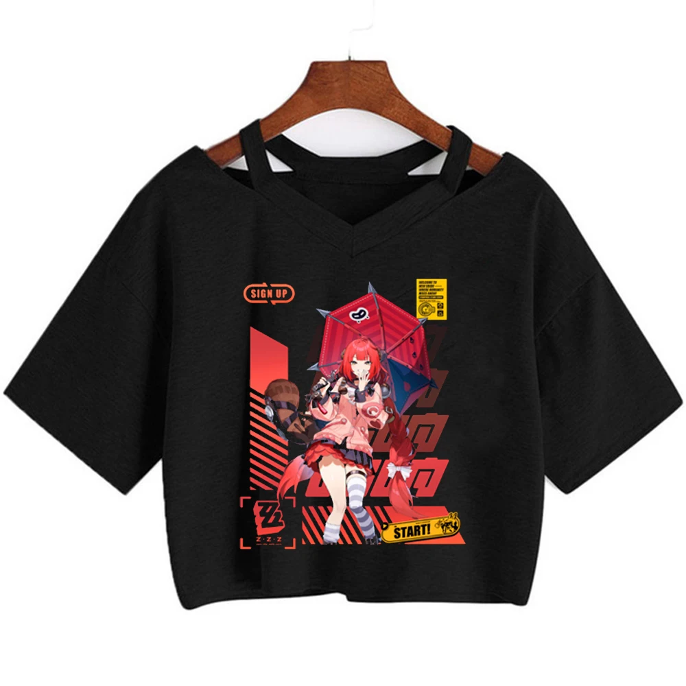 Zenless Zone Zero cropped top women cute japanese graphic scene  anime tshirt japan japanese grunge clearance sales manga