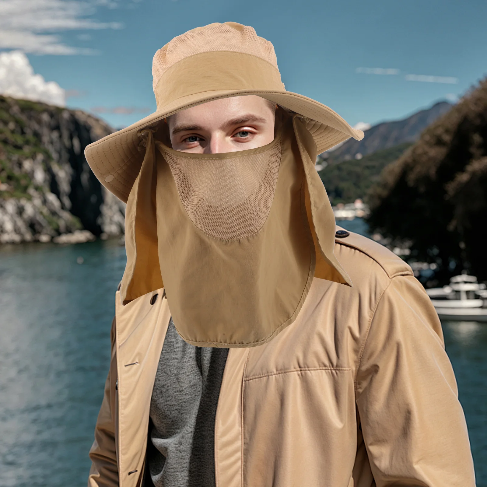 

Unisex Wide Brim Fishing Hat Summer Outdoor Uv Protection Sunhat for Men Women Hiking Beach Wide Brim Fishing Hat