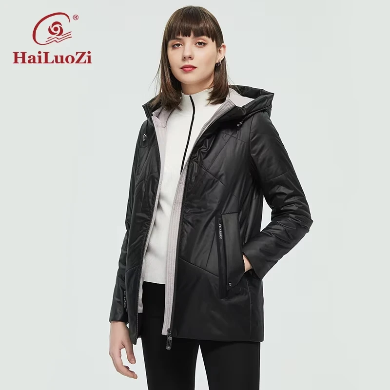 Hailuezi – veste courte décontractée pour femme, manteau chaud en coton fin, classique, Parka à la mode, 38, nouvelle collection printemps-automne 2022