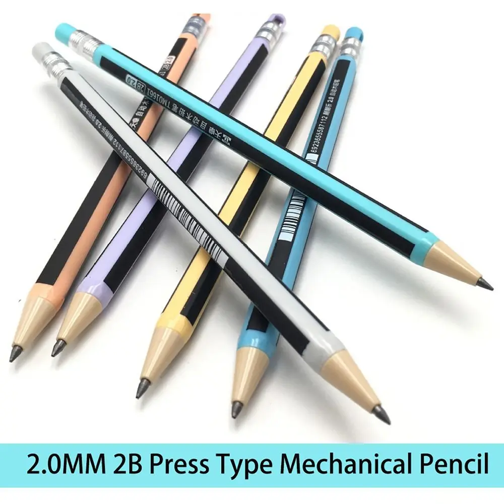 2.0MM 2B Automatic Pencil with Sharpener Press Type Mechanical Pencil Sketch Drawing Writing Tool Stationery Sketch Pencil