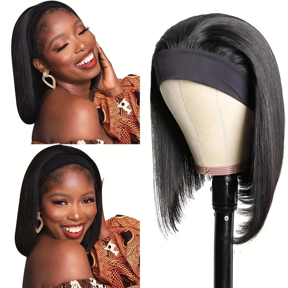 مستقيم البرازيلي شعر الإنسان عقال الباروكات 180 الكثافة للنساء عقال باروكة من شعر طبيعي كامل آلة صنع شعر مستعار