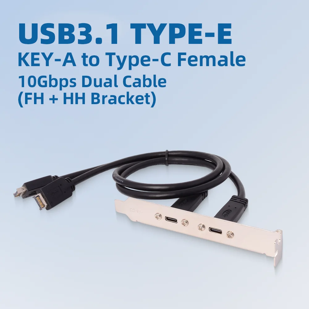 Double TYPE-E Interface Baffle Cable Dual USB 3.1Type C Female Transfer Box PCI Front Data Cable High Speed 10GB