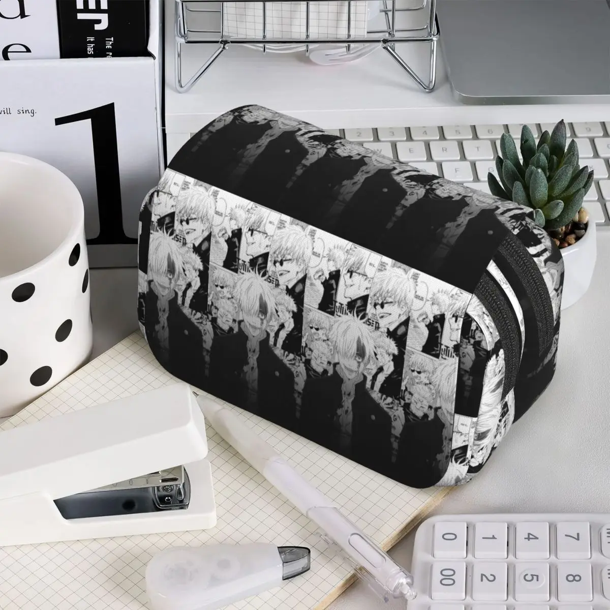 JJK Anime Gojo Satoru Jujutsu Kaisen Federmäppchen für Jungen und Mädchen, Geschenke, Stiftbox, Stifttasche, Schreibwaren, Stifthalter-Tasche