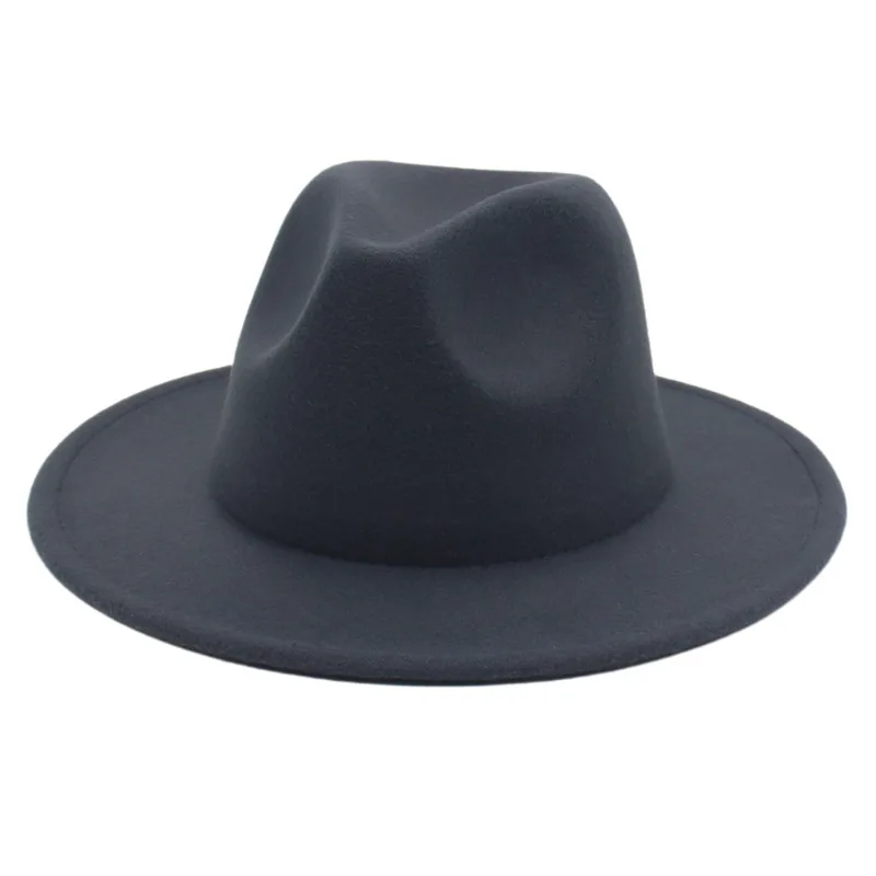 Cappelli Fedora da donna classici autunno inverno cappello da gentiluomo in feltro Jazz per uomo cappello da donna a tesa larga piatto da chiesa