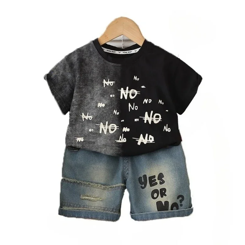 

New Summer Baby Clothes Suit Children Boys Casual T-Shirt Shorts 2Pcs/Sets Kids Clothing Infant Letter Costume Toddler Outfits