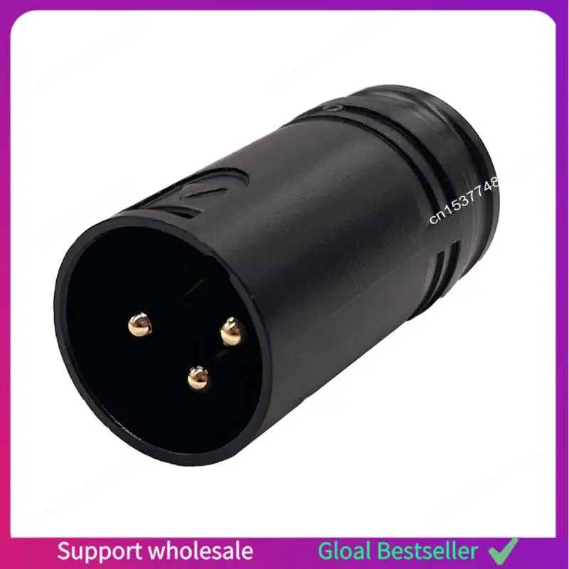 

A38M 20Pcs New High-Quality Black Shell Gold Pin Professional 3 Pin Right Angle XLR Male And Female Plug