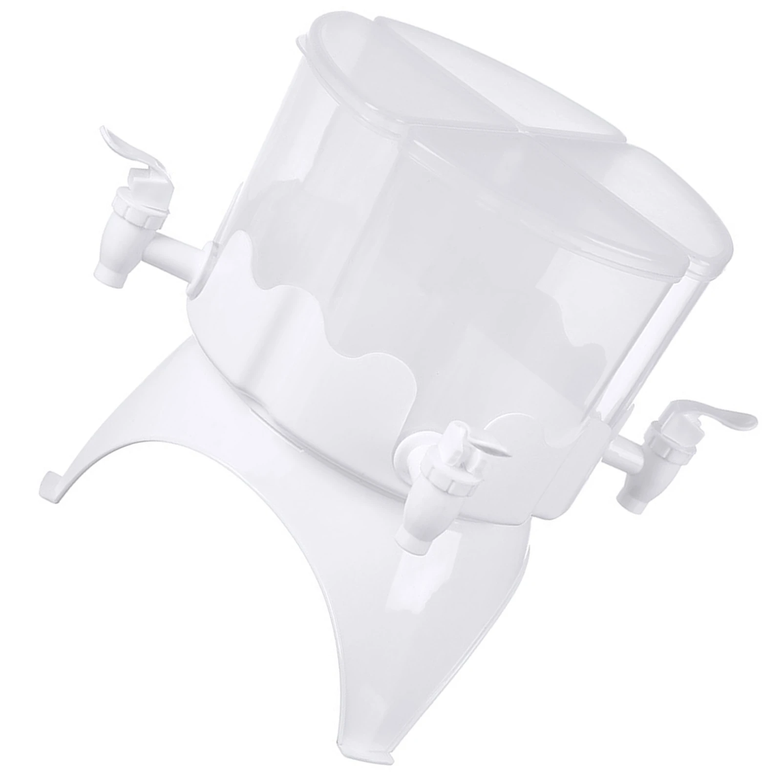 Beverage Dispenser Large Capacity Plastic 4 Compartment Rotating Fridge Cold Drink Kettle with Spigot for Home 4L