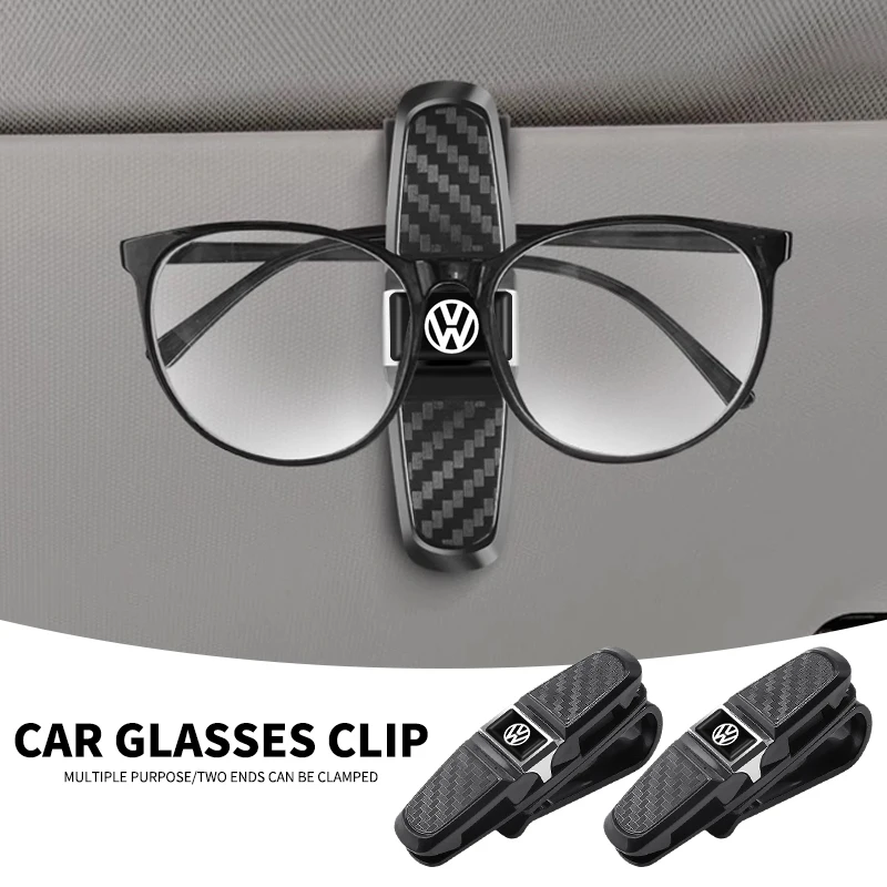 Car Glasses Holder 180 Degree Rotation Car Glasses Clip For Volkswagen VW GTI Polo T5 Passat b6 Golf Tiguan Jetta T-ROC Beetle