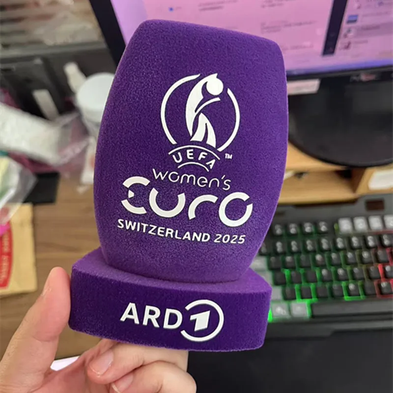 AOSHEN espuma de microfone Foam Cover with base Make Your Logo Mic Cover Windscreen 3 Sides Espuma Para Microfone Personalizada