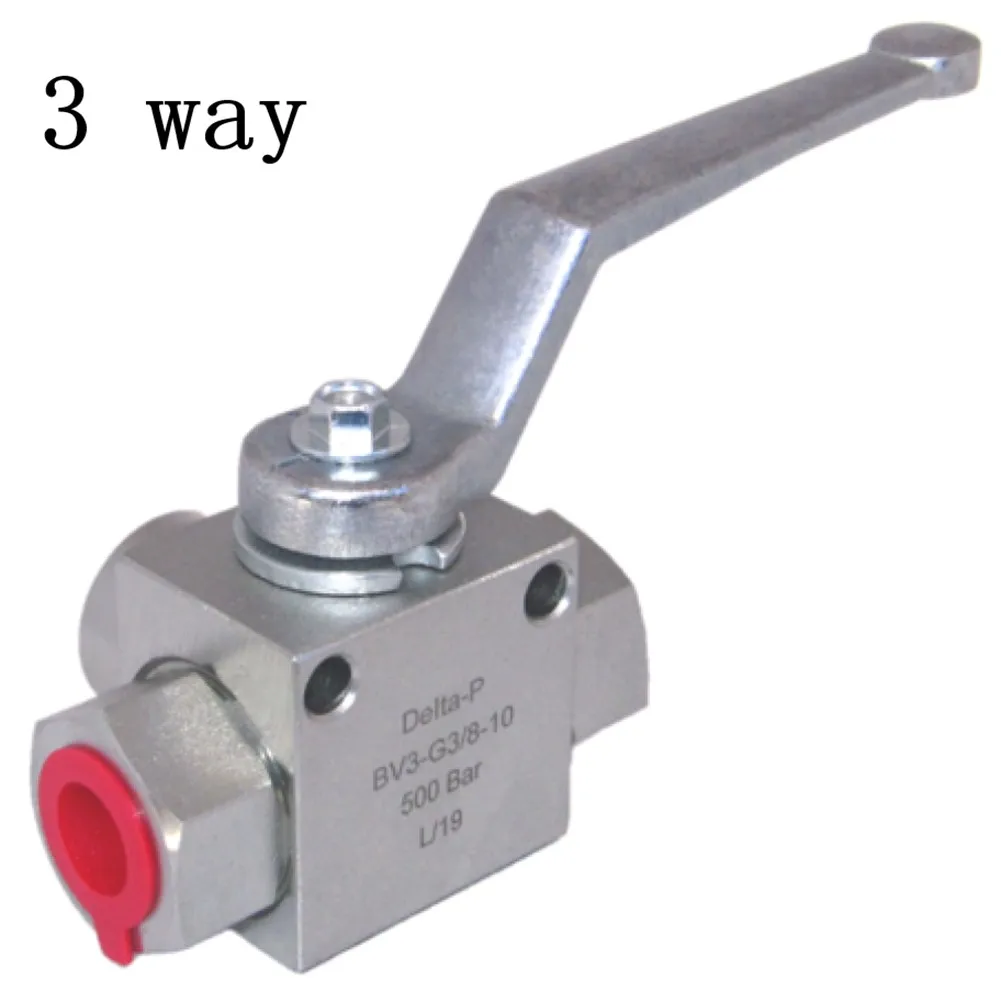 1/4 To 3/4 Hydraulic Three-way High Pressure Ball Valve Internal Thread Manual Rubber G1/4 G3/8 High Pressure Ball Valve