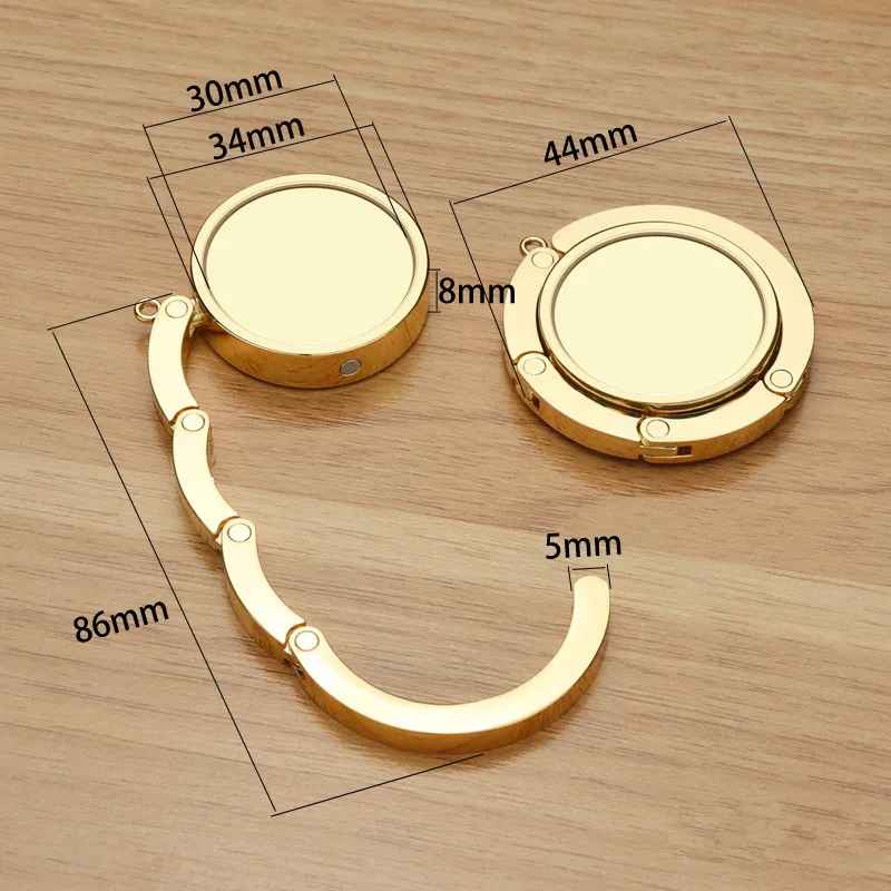 BLANK-Folding Alloy Purse Handbag Hanger Hook Holder, Table Hook, Unique Bag Parts, Fashion Accessories, DIY, 1Pc