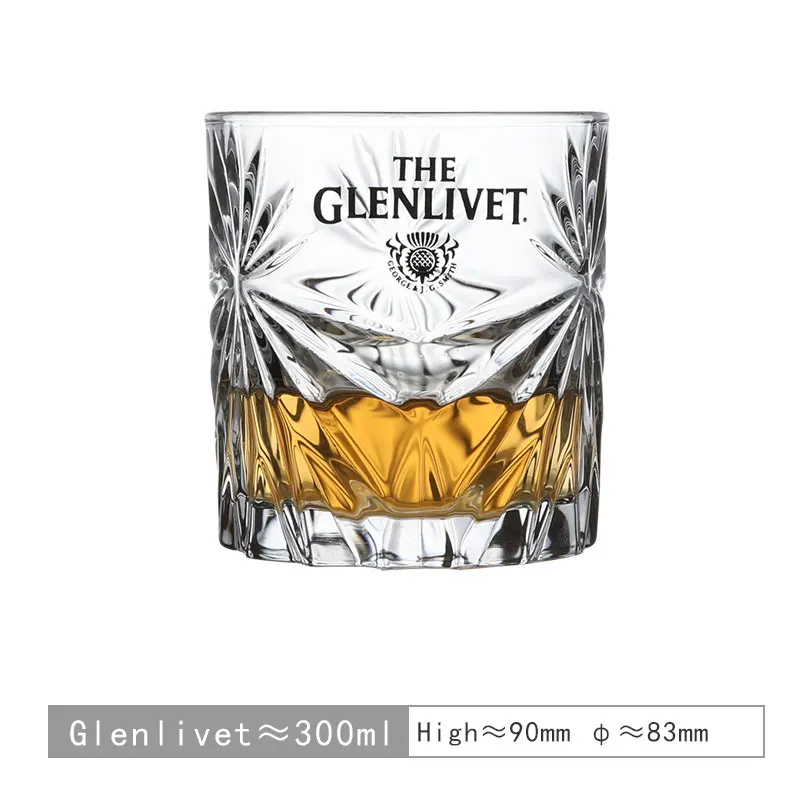 Vasos Transparentes de 300 ml para Whisky Glenlivet, Vasos para Cerveza Escocesa, Vasos de Vino de Segunda Mano, Utensilios de Bar