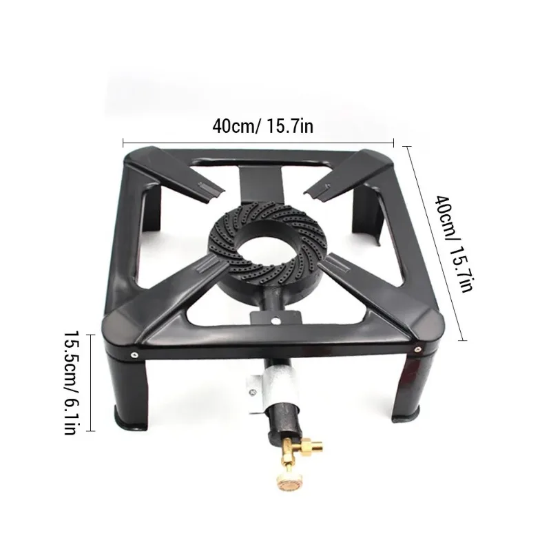 Single Propane Outdoor Burner Cast Iron Stove LPG Gas Cooker for Outdoor Camping BBQ Barbecue Family Portable Ultra Light