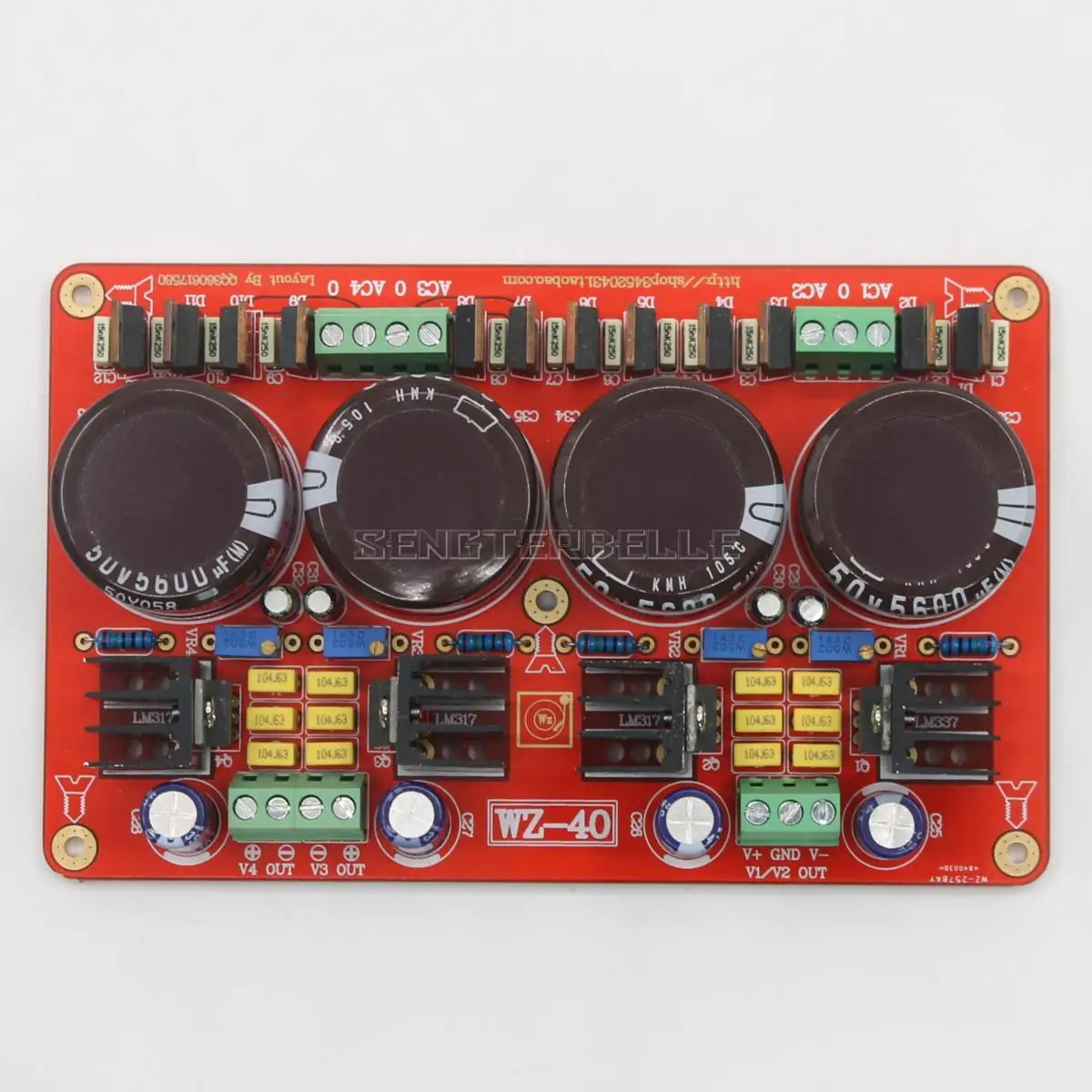 WZ-40 LM317 4-Way Positive Negative Adjustable Linear Regulated Power Supply Board DAC/Microphone Amplifier Phantom PSU