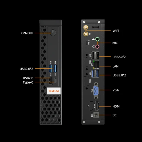 Imagen 2 del producto TexHoo Intel Corei7 i5 Gamer MINI PC Windows10 HDMI VGA Computadora de escritorio