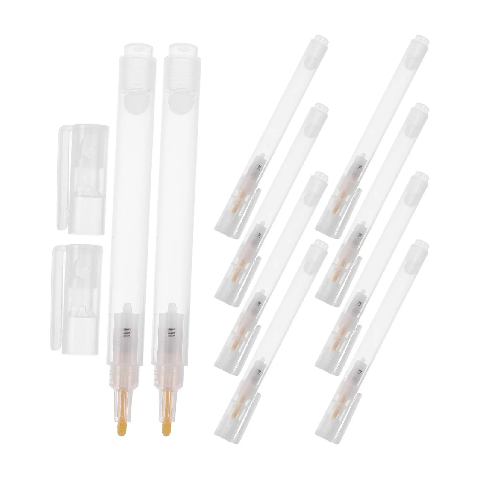 10 Pcs Blank Pen Tube Clear Marker Container DIY Fillable Body Plastic Paint Markers Empty Color for Ink Painting