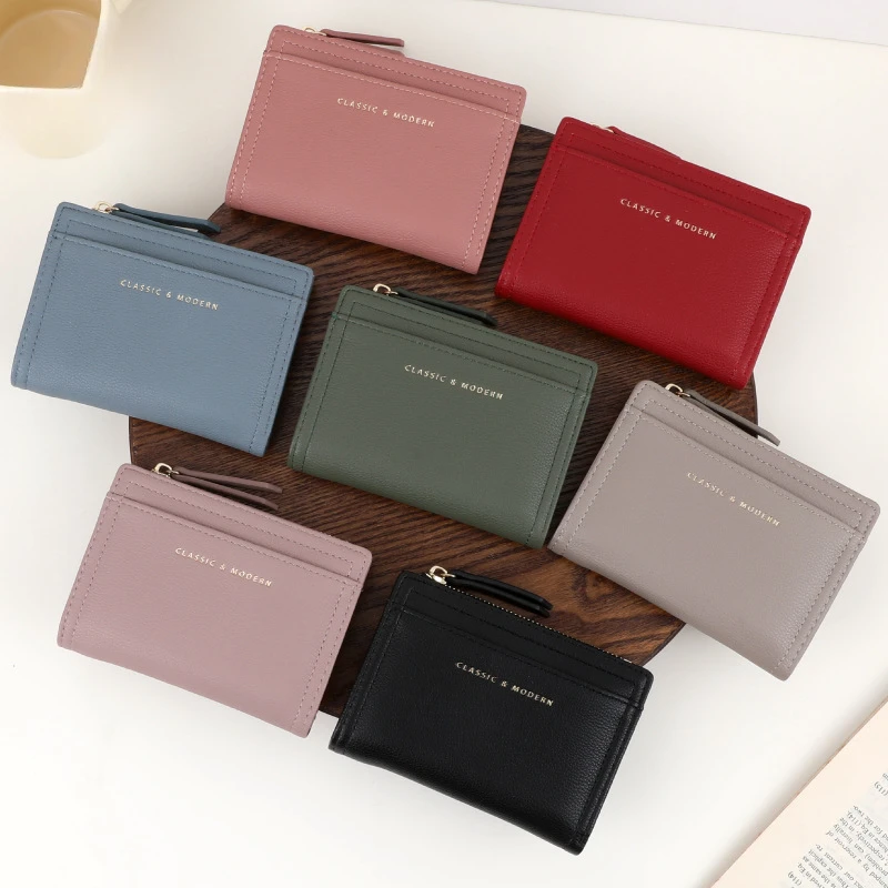 

Женский короткий кошелек, сумка для нескольких карт, простой модный женский кошелек для монет, женский маленький кошелек с карманом для монет