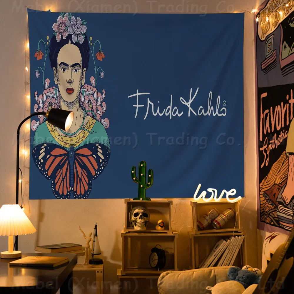 Frida Kahlo Cartoon Flag Wall Hanging Banner Decoration Household Home Decor