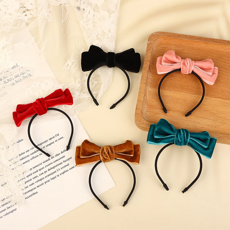 [JN] Mini bandeau en ruban à nœud pour poupées bricolage maison de poupée cerceau de cheveux en velours mercerisation chapeaux accessoires de poupée