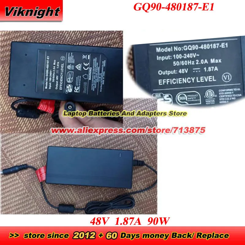 

Адаптер переменного тока 48В 1.87А 90Вт GQ90-480187-E1 для видеорегистраторов Swann NVR8-7285 NVR8-7400 (блок питания)