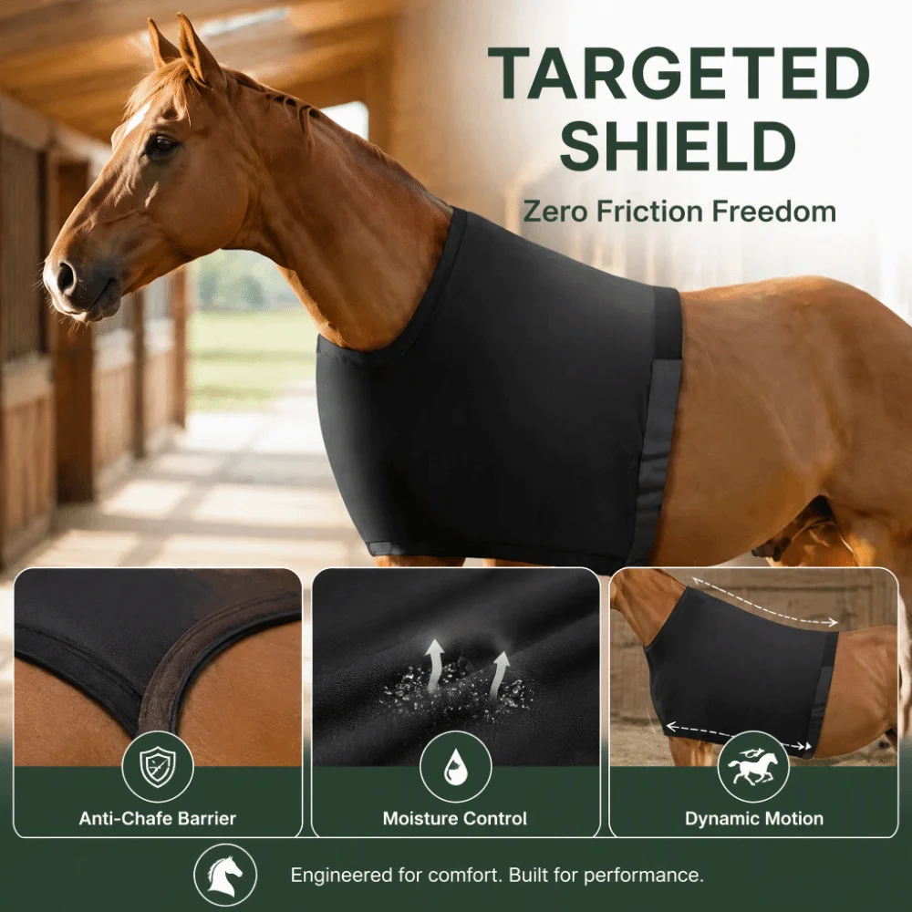 Durable Breathable Material Shoulder Guard Stretchy Design 67cm Size Anti Rub Bib Pad Style Vest Shape Horse Vest For Equestrian