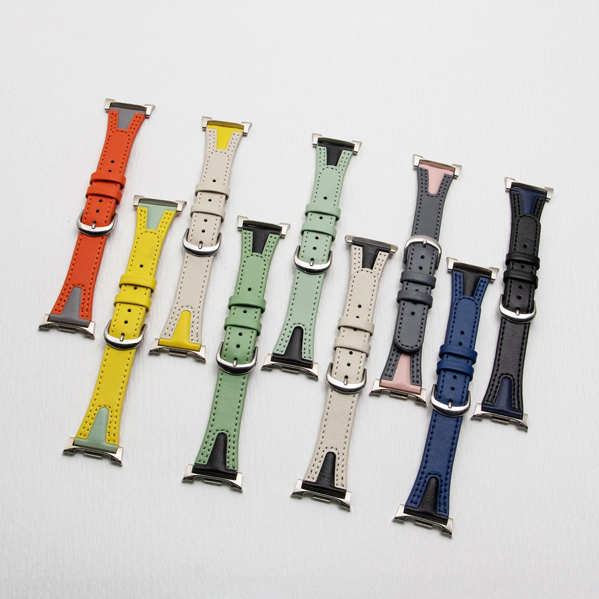 حزام جلدي لساعة سامسونج جالاكسي 8 كلاسيك/8 40 44 ملم حزام نحيف بلونين لسوار الساعة الذكية جالاكسي الترا 2025 47 ملم