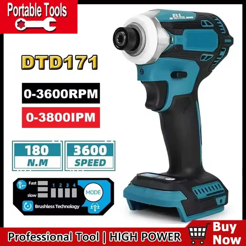 

Fit Makita DTD171 Brushless Impact Driver Rechargeable Screwdriver Drills Cordless Power Tools 18V BL Motor Bare Tool Unit Tools