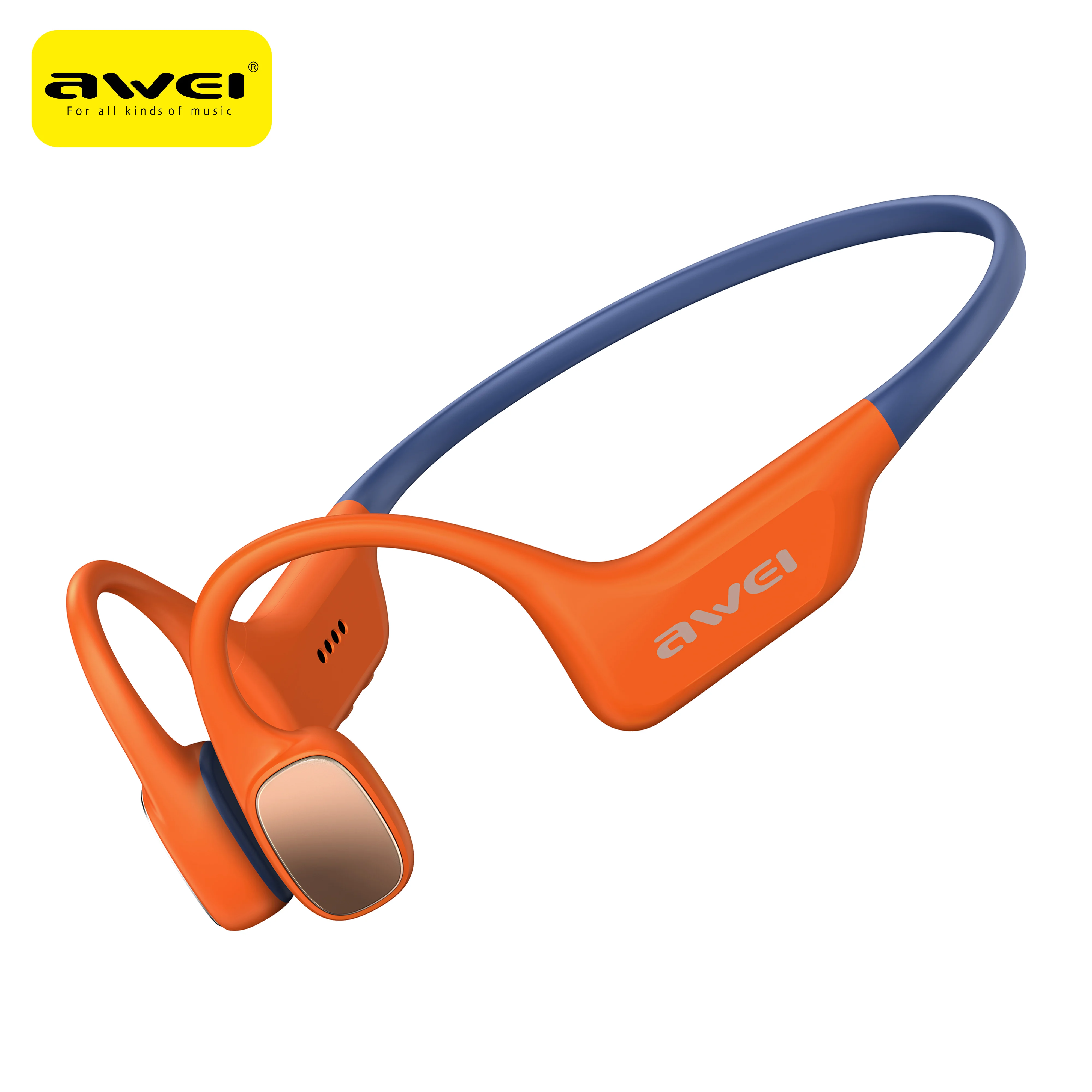 ‌Awei S100 Auriculares de Conducción Ósea para Natación Deporte, Bluetooth 6.0 Abierto IP68 Impermeable 32GB Memoria MP3 Silicone Suave Correr Ciclismo Fitness al Aire Libre‌